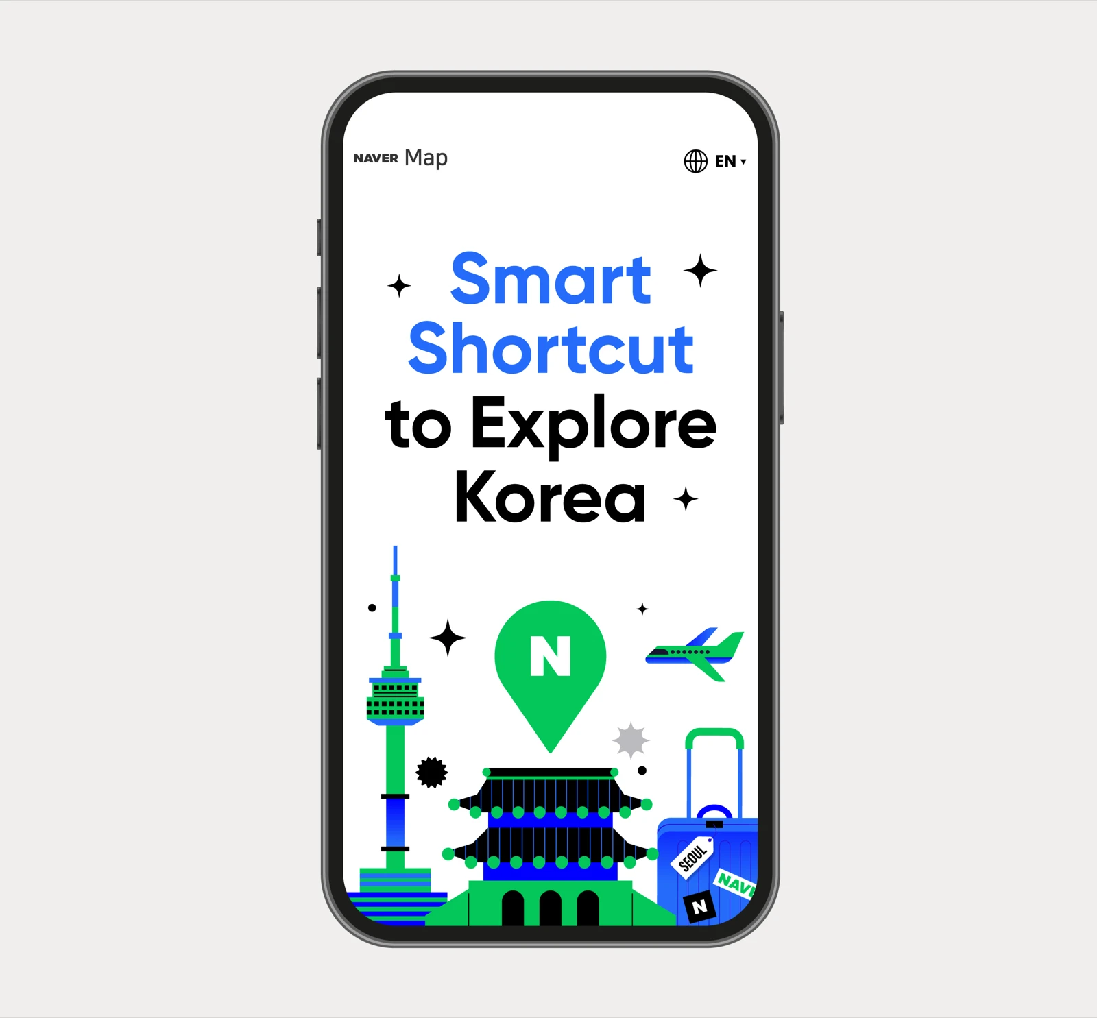 Hướng dẫn NAVER Map cho khách quốc tế hiển thị trong khung điện thoại