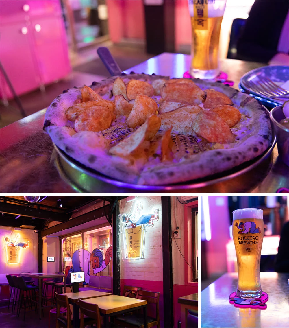 Bia thủ công, pizza và không gian bên trong Euljiro Brewing