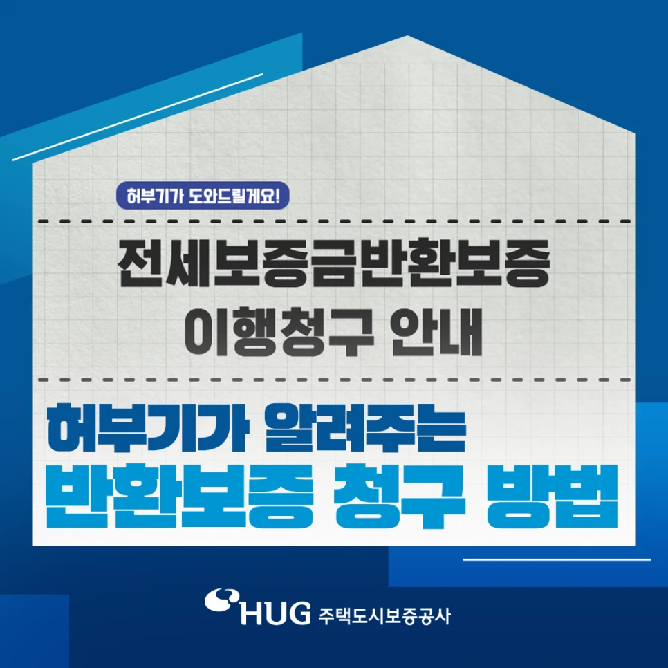 HUG graphic introducing its jeonse deposit-return guarantee claim guide