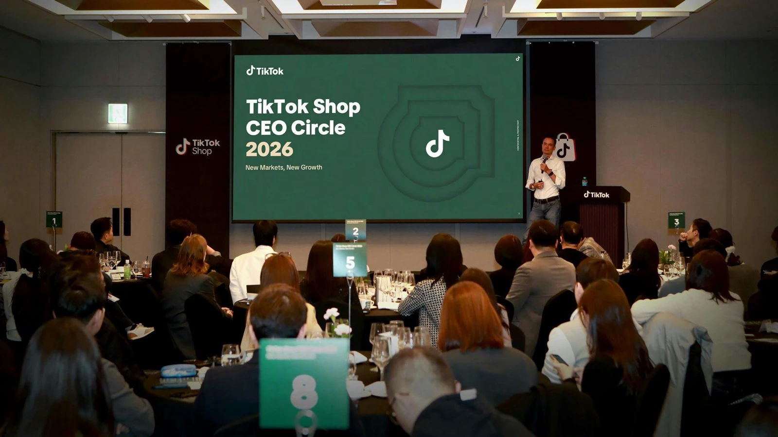 Presentasi TikTok Shop CEO Circle 2026 di Seoul tentang pasar baru dan pertumbuhan